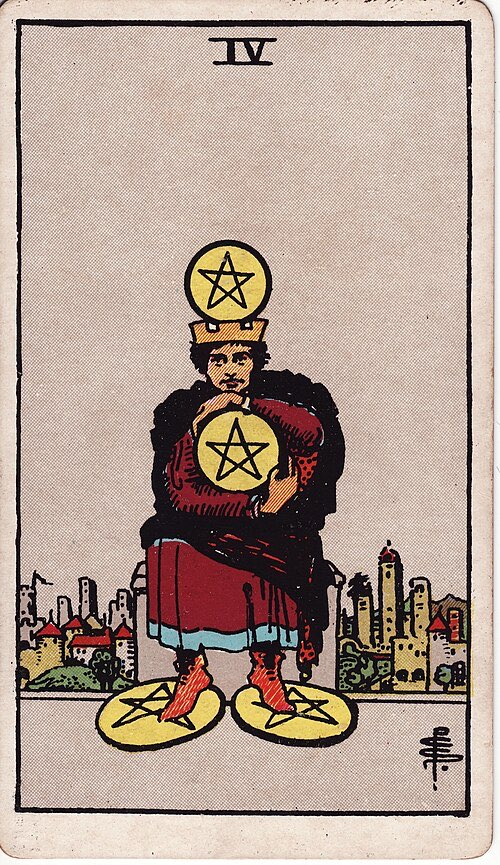 Four of Pentacles, Rider-Waite-Smith tarot card