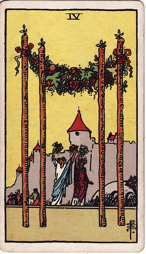 Four of Wands, Rider-Waite-Smith tarot card