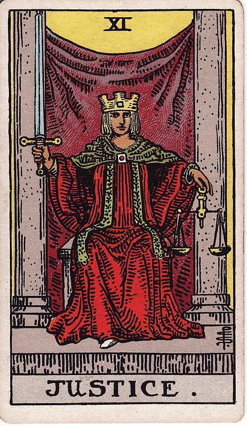 Justice, Rider-Waite-Smith tarot card