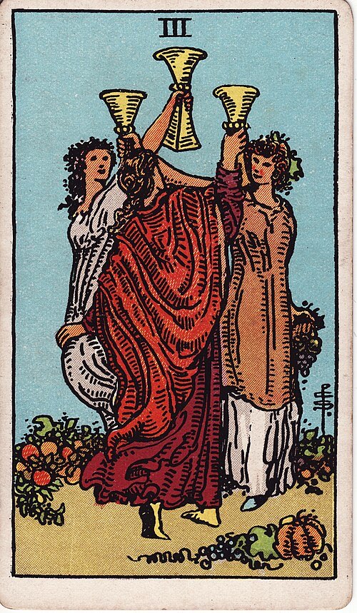 Three of Cups, Rider-Waite-Smith tarot card